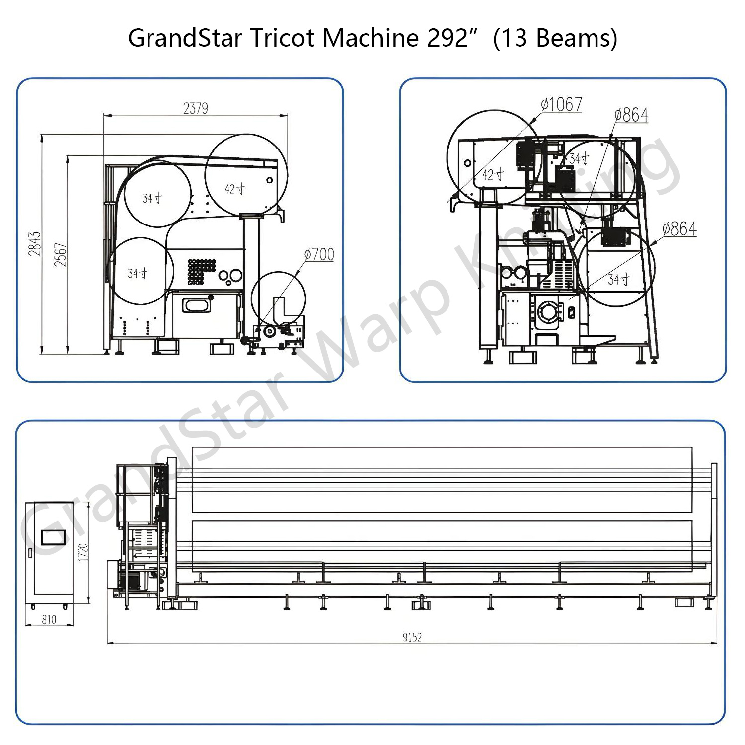 tricot HKS machine 290inch