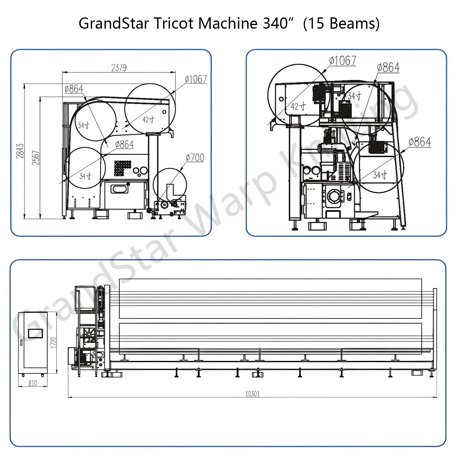 tricot HKS machine 340inch