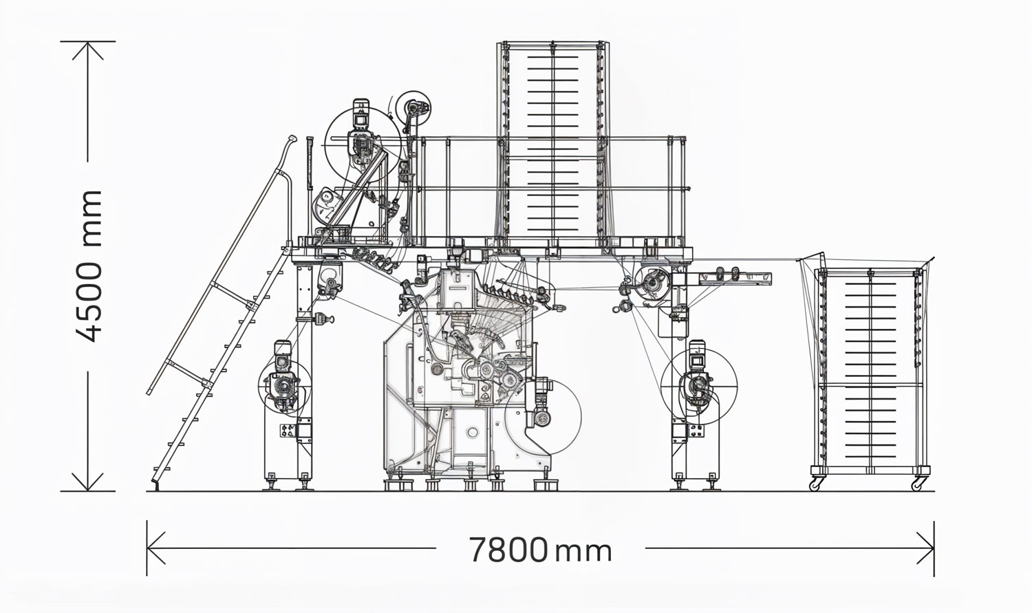 JL 59/1 Lace Multibar Raschel machine sketch