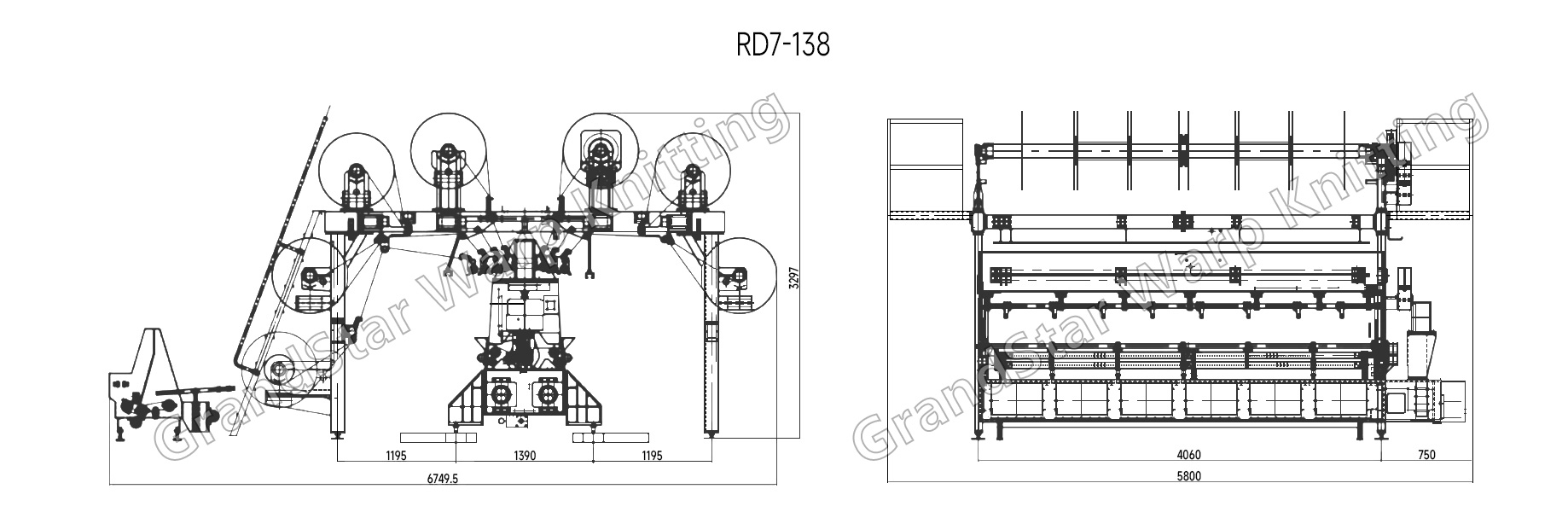 Grandstar RD7 double needle bar machine for 