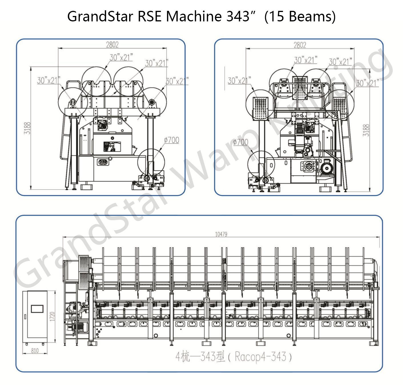 Elastic Raschel Machine RSE4-1 Machine sketch