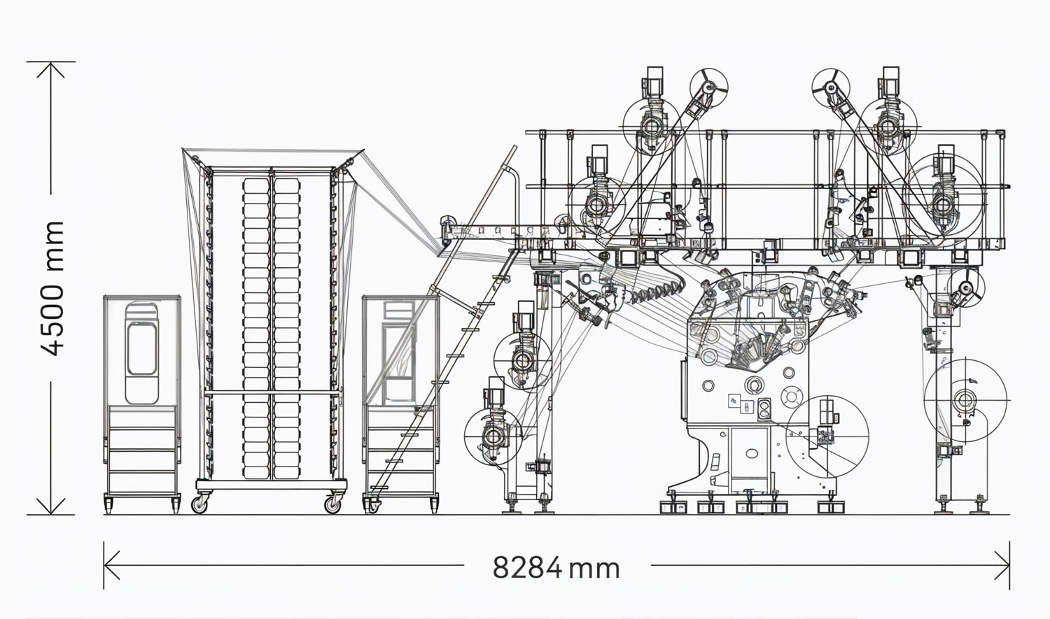 JL 52/1 Lace Multibar Raschel machine sketch