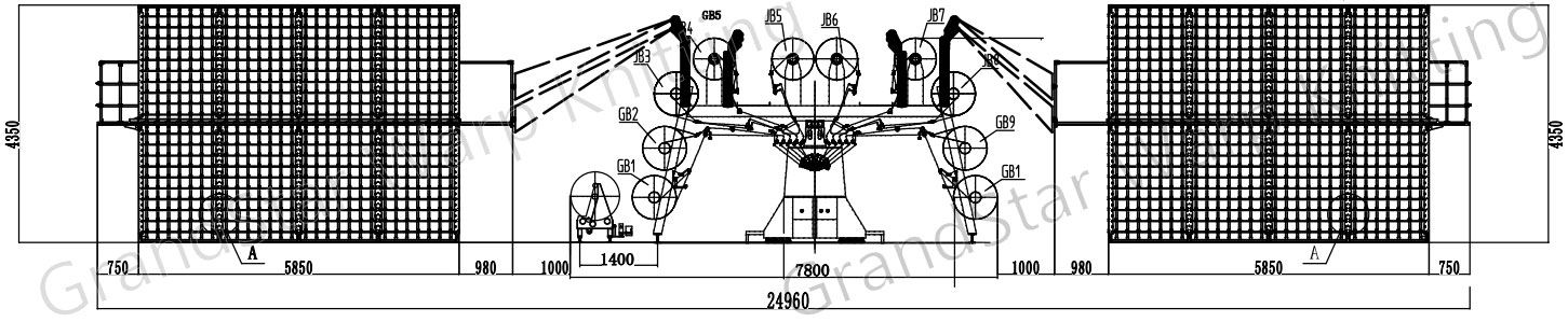 Double needle bar PDPJ-7/3 machine Sketch