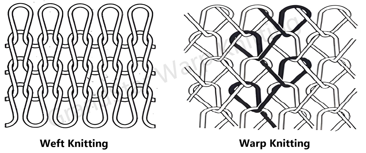 weft knitting and warp knitting difference